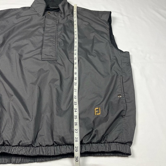 Vtg Footjoy Dryjoys Mens Houndstooth Golf Vest XL 1/2 Zip Pullover Grey A8 - Picture 8 of 8